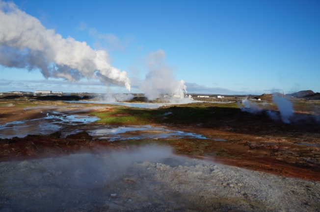 Geothermal plant harvesting energy